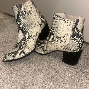 Steve Madden Black and Cream Ankle Booties